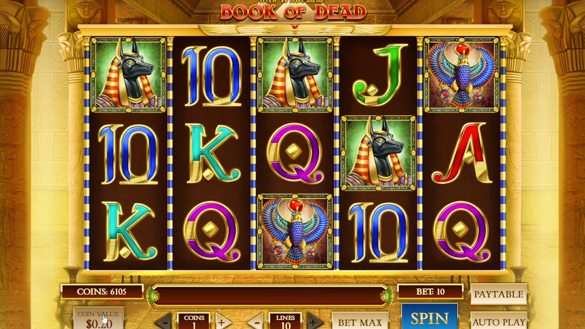 The main features of the Book of Dead casino slot mobile application